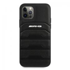 Carcasa Mercedes AMG Leather Debossed Lines compatibila cu iPhone 12 Pro Max, Negru