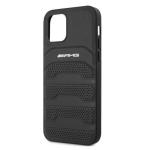 Carcasa Mercedes AMG Leather Debossed Lines compatibila cu iPhone 12 Pro Max, Negru 7 - lerato.ro