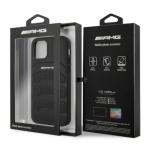 Carcasa Mercedes AMG Leather Debossed Lines compatibila cu iPhone 12 Pro Max, Negru 9 - lerato.ro