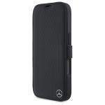 Carcasa Mercedes Leather Wood Imitation compatibila cu iPhone 16 Pro, Negru 3 - lerato.ro