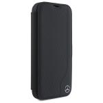 Carcasa Mercedes Leather Wood Imitation compatibila cu iPhone 16 Pro, Negru 5 - lerato.ro