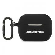 Carcasa AMG Silicone Big Logo compatibila cu Apple AirPods Pro, Negru