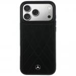 Carcasa Mercedes Leather Crossed Lines cu MagSafe compatibila cu iPhone 17 Pro Max, Negru 2 - lerato.ro