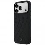 Carcasa Mercedes Leather Crossed Lines cu MagSafe compatibila cu iPhone 17 Pro, Negru 3 - lerato.ro