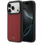 Carcasa Mercedes Leather Mesh Bow Line cu MagSafe compatibila cu iPhone 17 Pro Max, Rosu 4 - lerato.ro