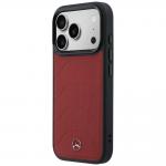 Carcasa Mercedes Leather Mesh Bow Line cu MagSafe compatibila cu iPhone 17 Pro Max, Rosu 3 - lerato.ro