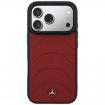 Carcasa Mercedes Leather Mesh Bow Line cu MagSafe compatibila cu iPhone 17 Pro Max, Rosu 2 - lerato.ro