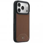 Carcasa Mercedes Leather Wood Effect and Curve cu MagSafe compatibila cu iPhone 17 Pro Max, Maro 5 - lerato.ro