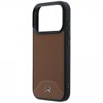 Carcasa Mercedes Leather Wood Effect and Curve cu MagSafe compatibila cu iPhone 17 Pro Max, Maro 7 - lerato.ro