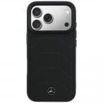 Carcasa Mercedes Leather Mesh Bow Line cu MagSafe compatibila cu iPhone 17 Pro Max, Negru 2 - lerato.ro