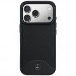 Carcasa Mercedes Leather Wood Effect and Curve cu MagSafe compatibila cu iPhone 17 Pro, Negru 2 - lerato.ro