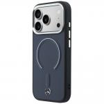 Carcasa Mercedes Leather 3D cu MagSafe compatibila cu iPhone 17 Pro, Navy Blue 3 - lerato.ro
