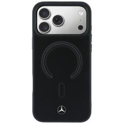 Carcasa Mercedes Leather 3D cu MagSafe compatibila cu iPhone 18 Pro / 17 Pro, Negru