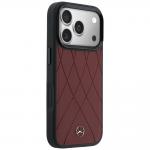 Carcasa Mercedes Leather Crossed Lines cu MagSafe compatibila cu iPhone 17 Pro Max, Rosu 5 - lerato.ro