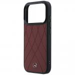 Carcasa Mercedes Leather Crossed Lines cu MagSafe compatibila cu iPhone 17 Pro Max, Rosu 7 - lerato.ro