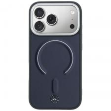 Carcasa Mercedes Leather 3D cu MagSafe compatibila cu iPhone 17 Pro Max, Navy Blue
