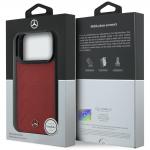 Carcasa Mercedes Leather Mesh Bow Line cu MagSafe compatibila cu iPhone 17 Pro, Rosu 9 - lerato.ro
