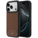 Carcasa Mercedes Leather Wood Effect and Curve cu MagSafe compatibila cu iPhone 17 Pro, Maro 4 - lerato.ro