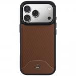 Carcasa Mercedes Leather Wood Effect and Curve cu MagSafe compatibila cu iPhone 17 Pro, Maro 2 - lerato.ro