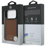 Carcasa Mercedes Leather Wood Effect and Curve cu MagSafe compatibila cu iPhone 17 Pro, Maro 9 - lerato.ro