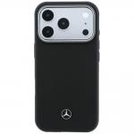 Carcasa Mercedes Leather Semi Wrap Wood Effect cu MagSafe compatibila cu iPhone 17 Pro Max, Negru 2 - lerato.ro
