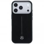 Carcasa Mercedes Leather Semi Wrap Iconic Line cu MagSafe compatibila cu iPhone 17 Pro Max, Negru 2 - lerato.ro