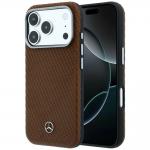 Carcasa Mercedes Leather Semi Wrap Wood Effect cu MagSafe compatibila cu iPhone 17 Pro, Maro 4 - lerato.ro