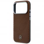 Carcasa Mercedes Leather Semi Wrap Wood Effect cu MagSafe compatibila cu iPhone 17 Pro, Maro 7 - lerato.ro