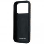 Carcasa Mercedes Leather Semi Wrap Wood Effect cu MagSafe compatibila cu iPhone 17 Pro, Maro 8 - lerato.ro