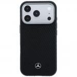 Carcasa Mercedes Leather Semi Wrap Wood Effect cu MagSafe compatibila cu iPhone 17 Pro, Negru 2 - lerato.ro