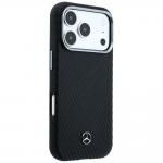 Carcasa Mercedes Leather Semi Wrap Wood Effect cu MagSafe compatibila cu iPhone 17 Pro, Negru 5 - lerato.ro