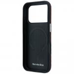 Carcasa Mercedes Leather Semi Wrap Wood Effect cu MagSafe compatibila cu iPhone 17 Pro Max, Rosu 8 - lerato.ro