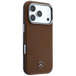 Carcasa Mercedes Leather Semi Wrap Wood Effect cu MagSafe compatibila cu iPhone 17 Pro Max, Maro 5 - lerato.ro