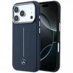 Carcasa Mercedes Leather Semi Wrap Iconic Line cu MagSafe compatibila cu iPhone 17 Pro, Navy Blue 4 - lerato.ro
