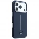 Carcasa Mercedes Leather Semi Wrap Iconic Line cu MagSafe compatibila cu iPhone 17 Pro Max, Navy Blue 5 - lerato.ro