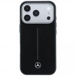 Carcasa Mercedes Leather Semi Wrap Iconic Line cu MagSafe compatibila cu iPhone 17 Pro, Negru 2 - lerato.ro