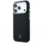 Carcasa Mercedes Leather Semi Wrap Wood Effect cu MagSafe compatibila cu iPhone 17 Pro Max, Black 3 - lerato.ro