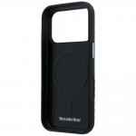 Carcasa Mercedes Leather Semi Wrap Wood Effect cu MagSafe compatibila cu iPhone 17 Pro Max, Black 8 - lerato.ro