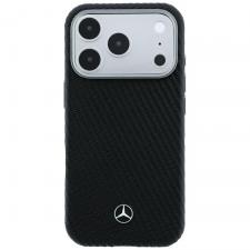 Huse si carcase iPhone 17 Pro Max, Carcasa Mercedes Leather Semi Wrap Wood Effect cu MagSafe compatibila cu iPhone 17 Pro Max / 18 Pro Max, Negru, lerato.ro