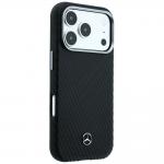 Carcasa Mercedes Leather Semi Wrap Wood Effect cu MagSafe compatibila cu iPhone 17 Pro Max / 18 Pro Max, Negru 5 - lerato.ro