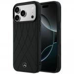 Carcasa Mercedes Leather Crossed Lines cu MagSafe compatibila cu iPhone 17 Pro Max / 18 Pro Max, Negru 4 - lerato.ro