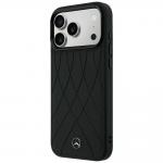 Carcasa Mercedes Leather Crossed Lines cu MagSafe compatibila cu iPhone 17 Pro Max / 18 Pro Max, Negru 3 - lerato.ro