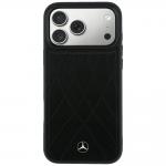 Carcasa Mercedes Leather Crossed Lines cu MagSafe compatibila cu iPhone 17 Pro Max / 18 Pro Max, Negru 2 - lerato.ro
