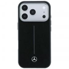 Husa Mercedes Leather Semi Wrap with Iconic Line cu MagSafe compatibila cu iPhone 18 Pro Max / 17 Pro Max, Negru
