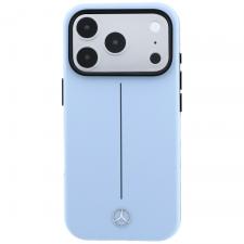 Husa Mercedes Leather Semi Wrap with Iconic Line cu MagSafe compatibila cu iPhone 18 Pro Max / 17 Pro Max, Albastru