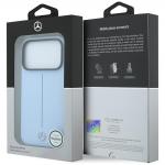Husa Mercedes Leather Semi Wrap with Iconic Line cu MagSafe compatibila cu iPhone 18 Pro Max / 17 Pro Max, Albastru 9 - lerato.ro