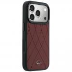 Husa Mercedes Leather Crossed Lines cu MagSafe compatibila cu iPhone 18 Pro / 17 Pro, Burgundy 5 - lerato.ro