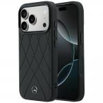 Husa Mercedes Leather Crossed Lines cu MagSafe compatibila cu iPhone 18 Pro / 17 Pro, Negru 4 - lerato.ro