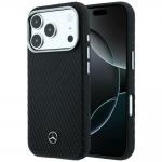 Husa Mercedes Leather Semi Wrap Wood Effect cu MagSafe compatibila cu iPhone 18 Pro / 17 Pro, Negru 4 - lerato.ro