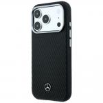 Husa Mercedes Leather Semi Wrap Wood Effect cu MagSafe compatibila cu iPhone 18 Pro / 17 Pro, Negru 3 - lerato.ro